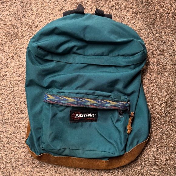 Vintage Eastpak aztec suede leather backpack - Picture 1 of 5